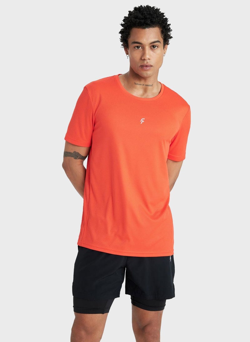 Defactofit Slim Fit Crew Neck Printed T-Shirt