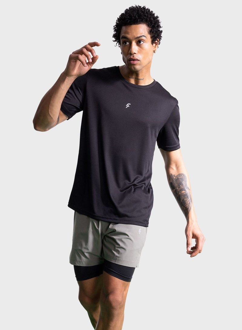 Defactofit Slim Fit Crew Neck Heavy Fabric T-Shirt