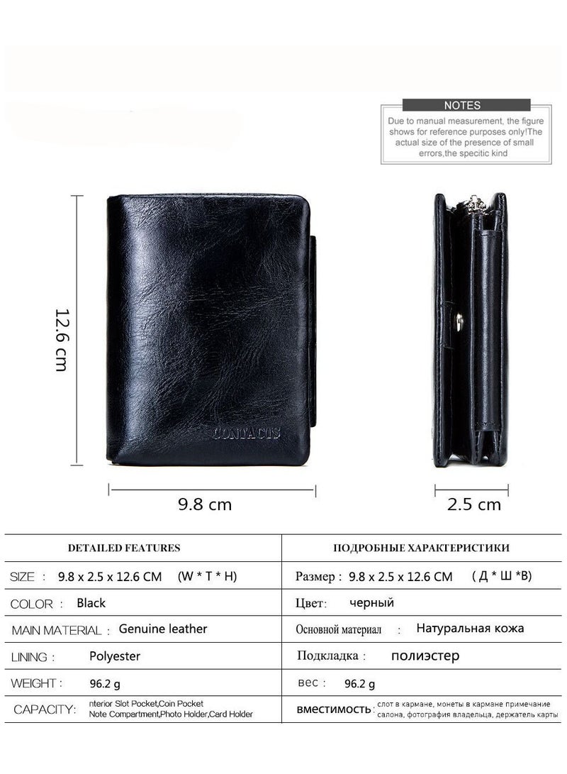 Three-Fold Fashionable Leather Men's Wallet