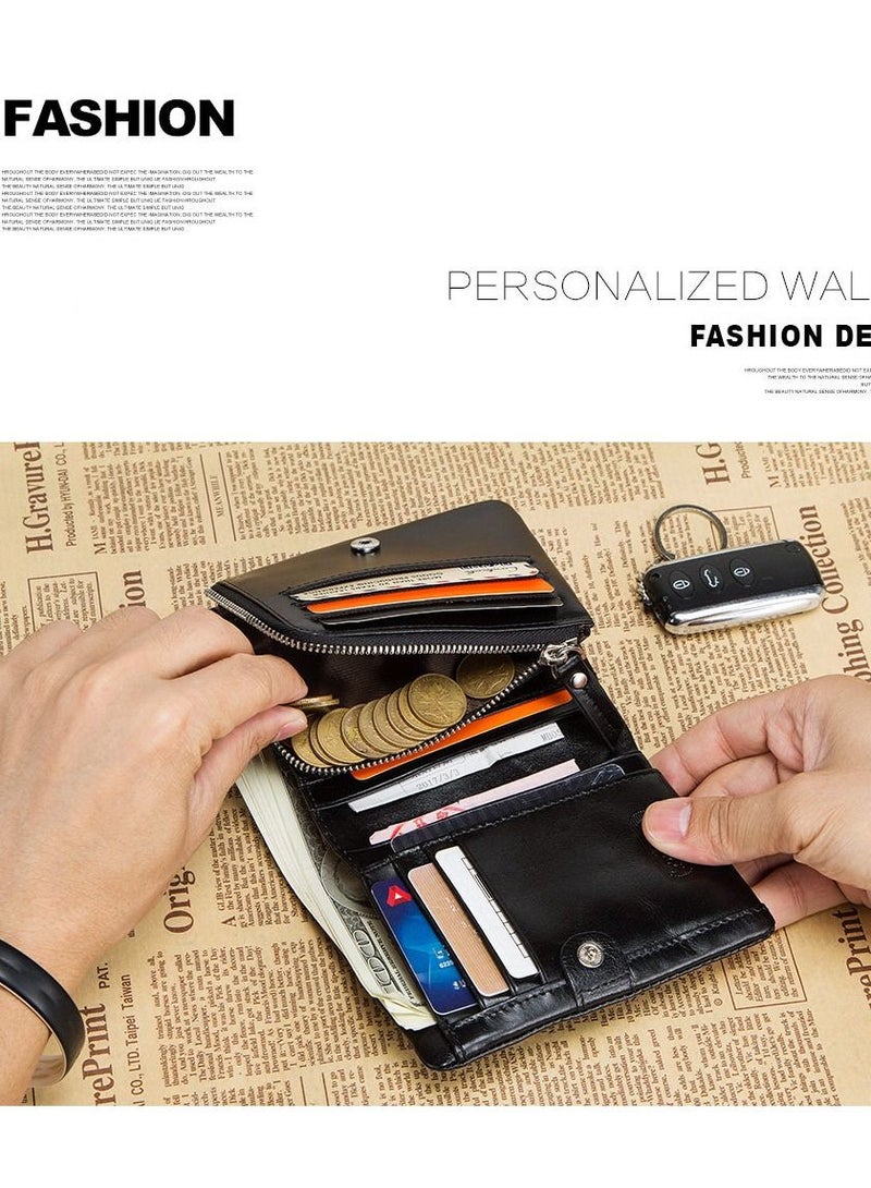 Three-Fold Fashionable Leather Men's Wallet