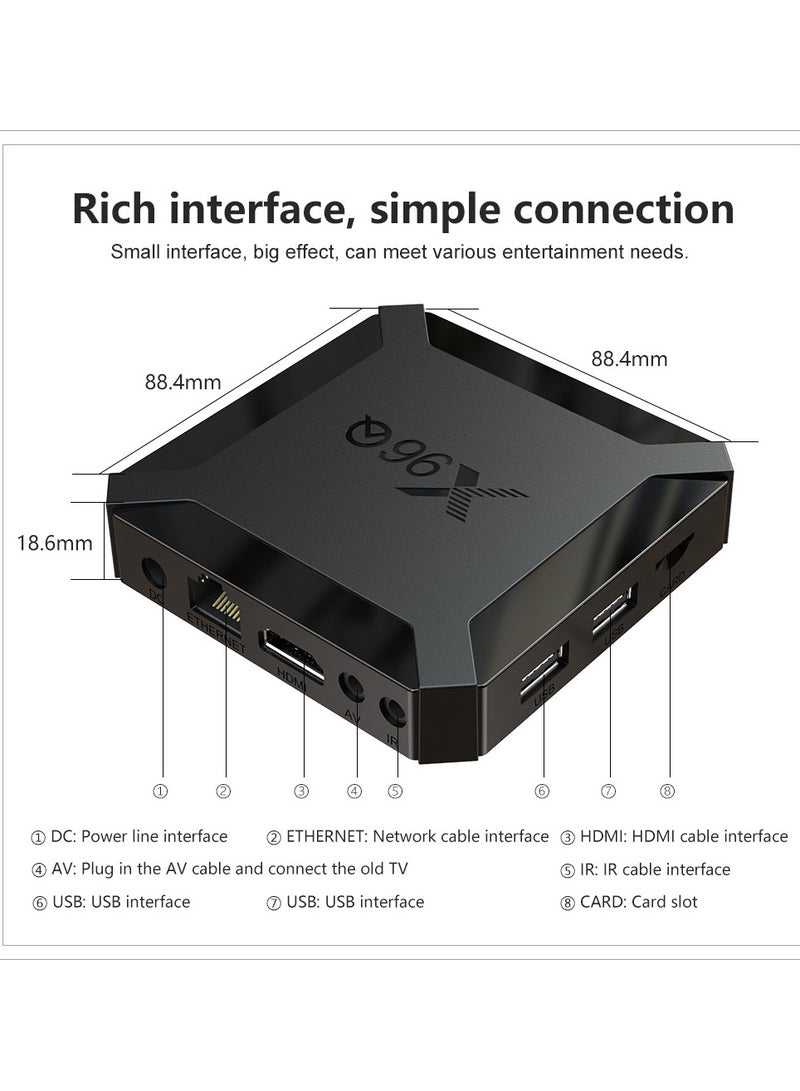 For Android10 X96Q Smart TV Box Allwinner H313 Quad Core CPU Streaming Media Players 4K 2.4G WiFi EU Plug TV Prefix