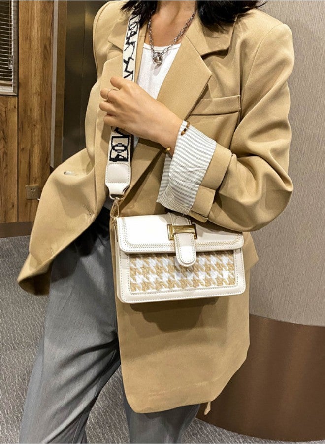 Small Crossbody Bags for Women, Lady Leather Shoulder Bag, Women’s Handbag, Purses Fashion Leather Lightweight Handbags Shoulder Bag, Adjustable Strap,Korean version of women's bag high-grade texture versatile fashion shoulder small square bag broadband messenger bag