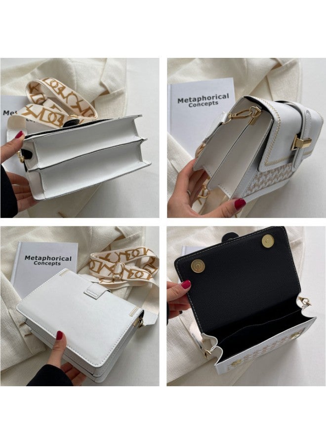 Small Crossbody Bags for Women, Lady Leather Shoulder Bag, Women’s Handbag, Purses Fashion Leather Lightweight Handbags Shoulder Bag, Adjustable Strap,Korean version of women's bag high-grade texture versatile fashion shoulder small square bag broadband messenger bag
