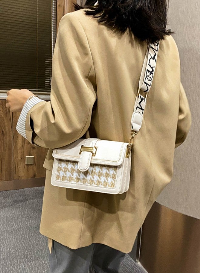 Small Crossbody Bags for Women, Lady Leather Shoulder Bag, Women’s Handbag, Purses Fashion Leather Lightweight Handbags Shoulder Bag, Adjustable Strap,Korean version of women's bag high-grade texture versatile fashion shoulder small square bag broadband messenger bag