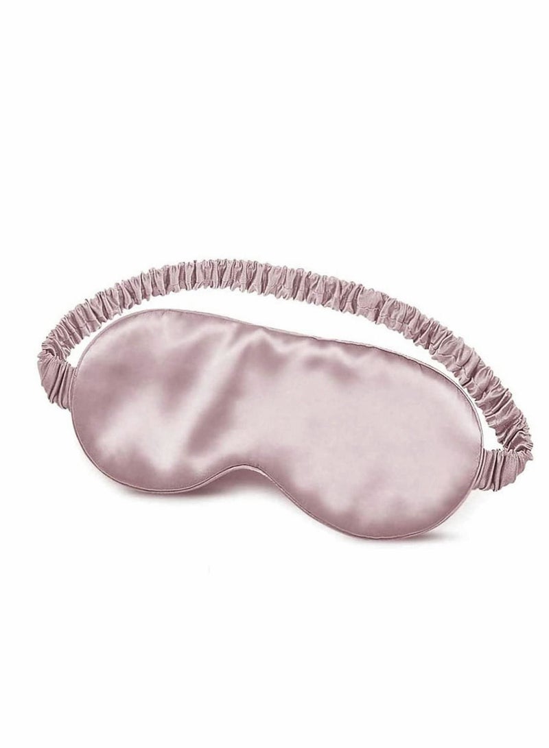 Sleep Mask, Silk Eye Mask for Sleeping Women/Men/Girls, Both Sides 100% Pure Mulberry Silk Blackout Anti-Allergy Blindfold with Elastic Strap for Full Night's Sleep, Travel and Nap (Pink)