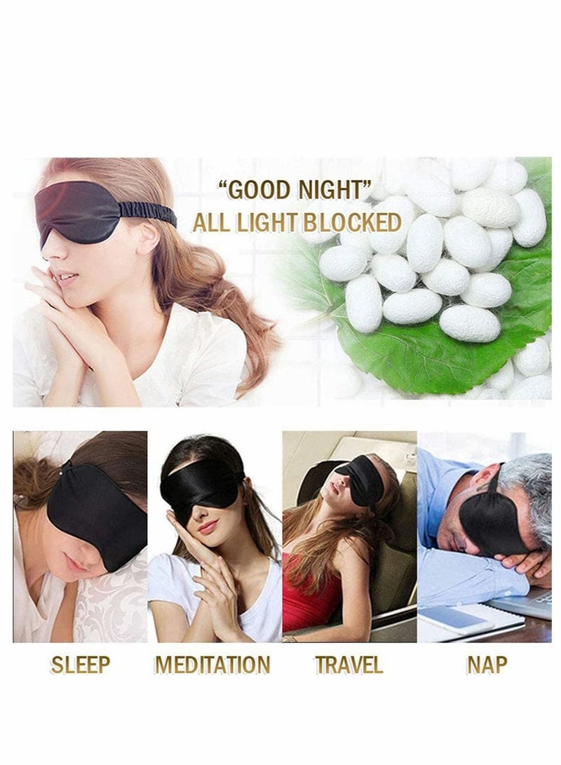 Sleep Mask, Silk Eye Mask for Sleeping Women/Men/Girls, Both Sides 100% Pure Mulberry Silk Blackout Anti-Allergy Blindfold with Elastic Strap for Full Night's Sleep, Travel and Nap (Pink)