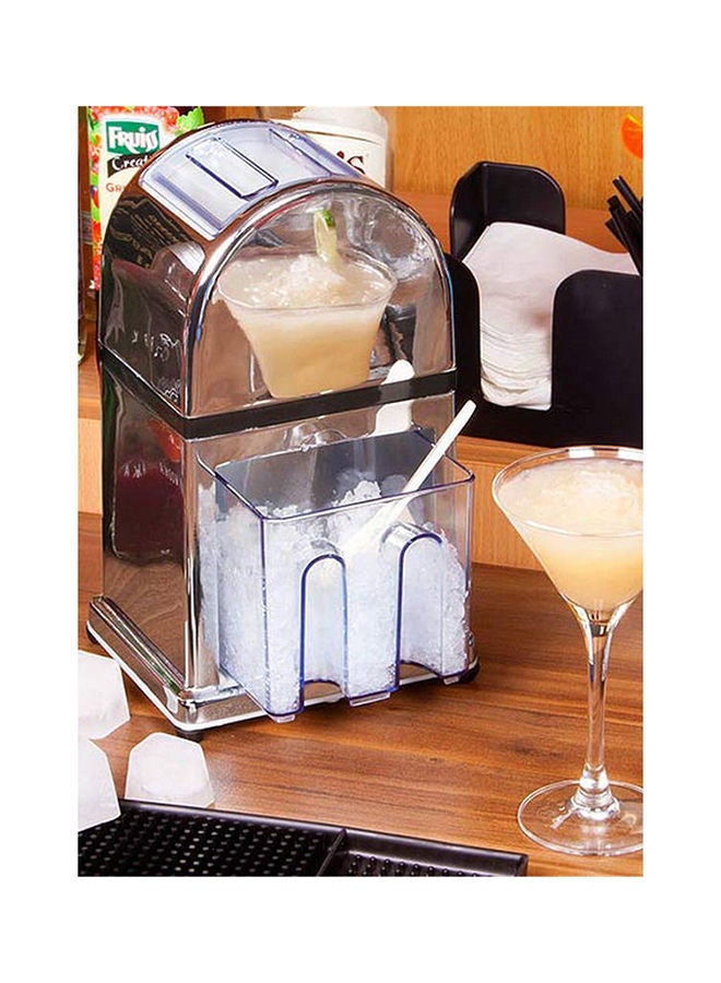 Stylish Chrome Plated Ice Crusher With Tray And Scoop White 16 X 27centimeter