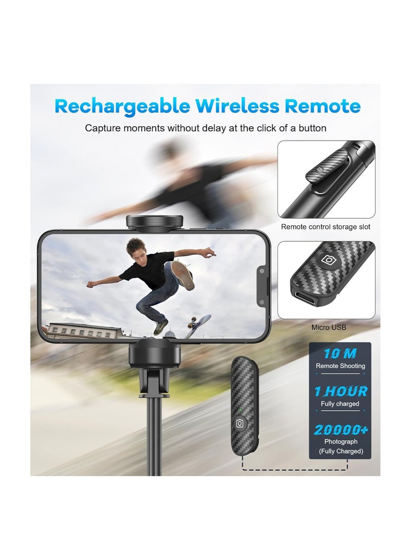 153CM Selfie Stick Tripod 2024 New Upgraded 360° Rotatable Tripod Aluminum Telescopic Pole and Wireless Remote Suitable for Selfies/Live/Travel