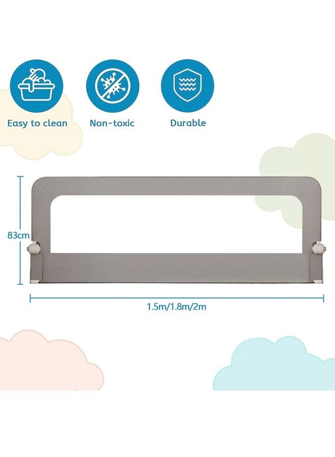 Crib Bed Rail Guard Upgraded Child Guardrail Designed for Single Bed and Double Bed  Height Adjustable Comfortable Safety One-Piece Fence