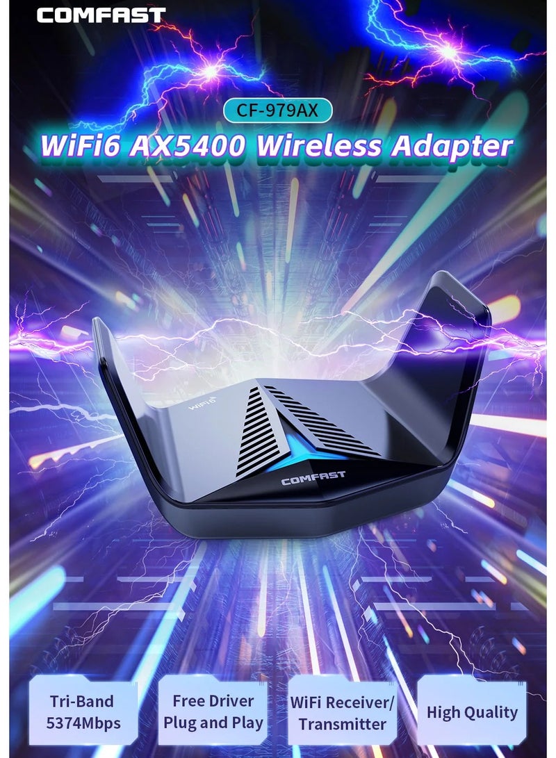 AX5400 WiFi 6E Usb Wifi Adapter 2.4G/5G/6GHz 2 Antenna Adaptador USB3.0 Gaming Wireless Network Card For Win10/11 Driver Free
