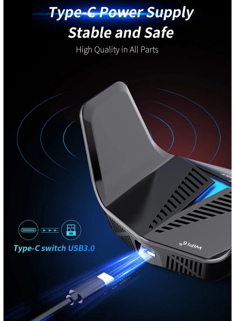 AX5400 WiFi 6E Usb Wifi Adapter 2.4G/5G/6GHz 2 Antenna Adaptador USB3.0 Gaming Wireless Network Card For Win10/11 Driver Free