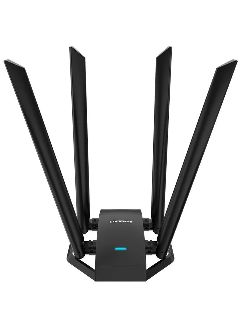 Comfast 1300Mbps Adaptador 2.4G&5GHz Usb Network Card Wireless WiFi Adapter High Gain 4*6dbi Antenna Desktop Linux Wi-fi Receive