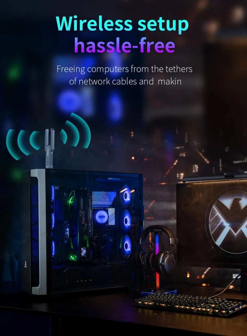 AX5400 Adaptador Wifi 6E Usb 3.0 Adapter 5Ghz/2.4G/6G Antena Wi fi 6 Para 802.11AX PC Ethernet Wireless Network Card Cle Dongle