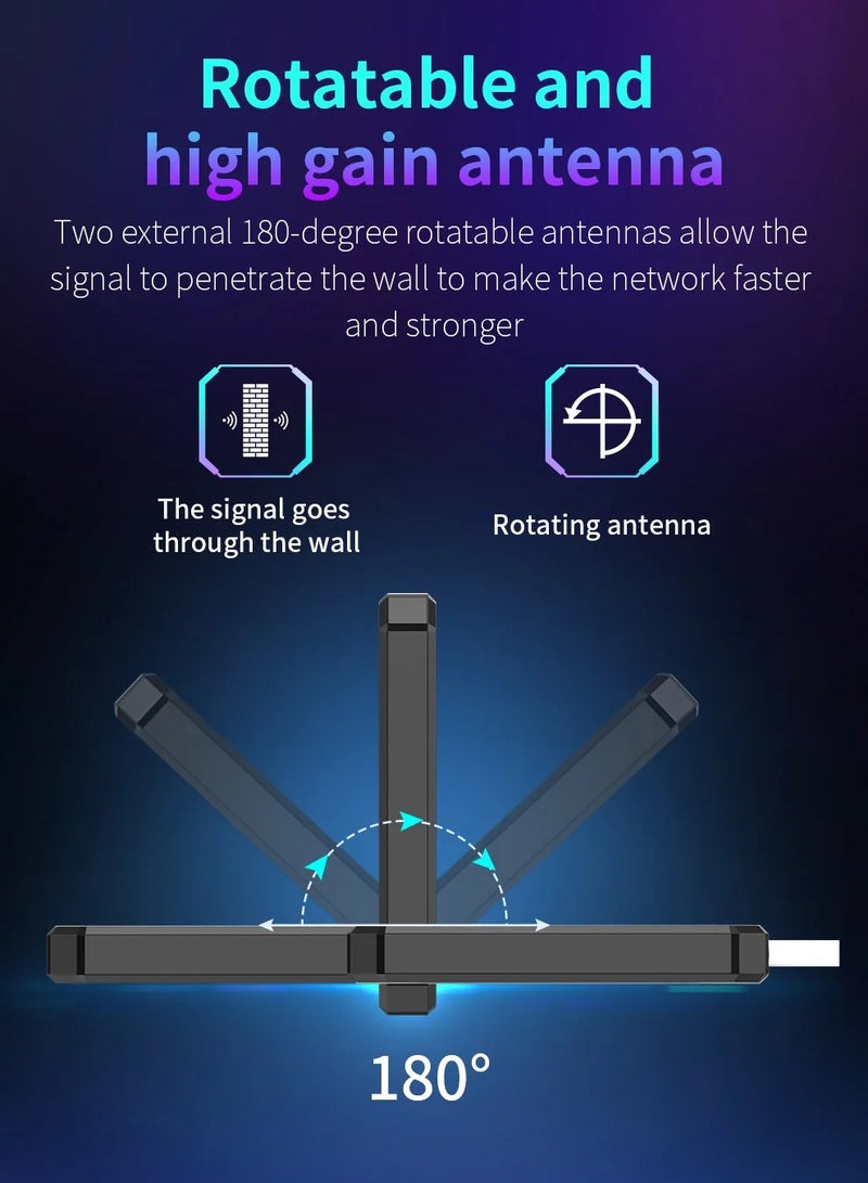 AX5400 Adaptador Wifi 6E Usb 3.0 Adapter 5Ghz/2.4G/6G Antena Wi fi 6 Para 802.11AX PC Ethernet Wireless Network Card Cle Dongle