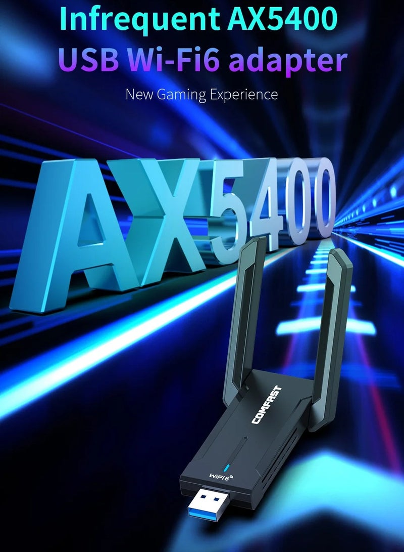 AX5400 Adaptador Wifi 6E Usb 3.0 Adapter 5Ghz/2.4G/6G Antena Wi fi 6 Para 802.11AX PC Ethernet Wireless Network Card Cle Dongle