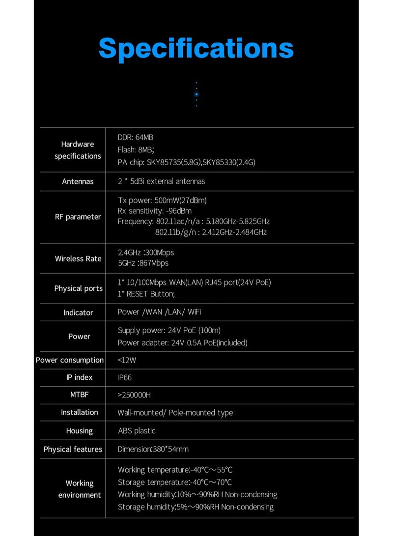 Comfast High Power AC1200 Outdoor Wireless Wifi Repeater AP Router 1200Mbps Dual Dand 2.4G 5Ghz Long Range Wifi Extender Antenna