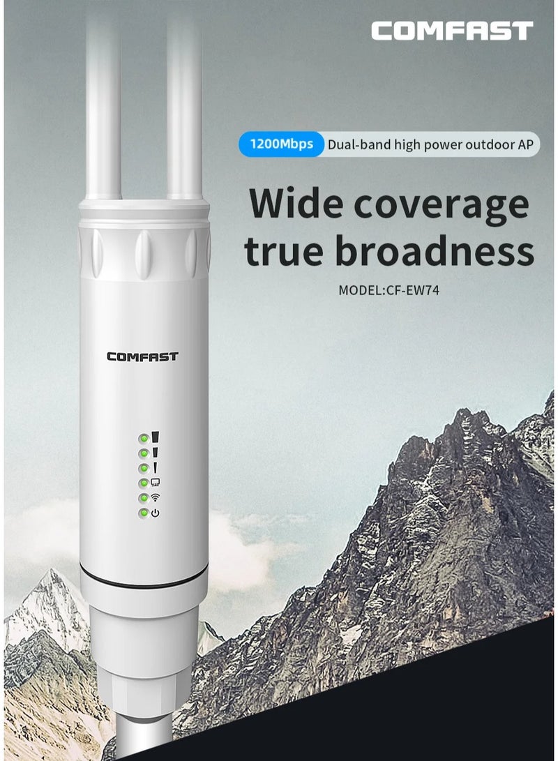 Comfast High Power AC1200 Outdoor Wireless Wifi Repeater AP Router 1200Mbps Dual Dand 2.4G 5Ghz Long Range Wifi Extender Antenna