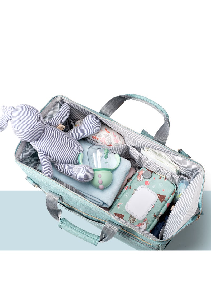 3 In1 Travel Bag detachable Diaper Caddy With Multiple Compartments - Green