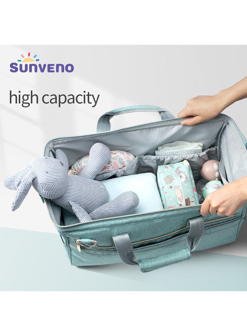 3 In1 Travel Bag detachable Diaper Caddy With Multiple Compartments - Green