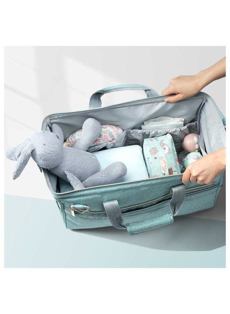 3 In1 Travel Bag detachable Diaper Caddy With Multiple Compartments - Green