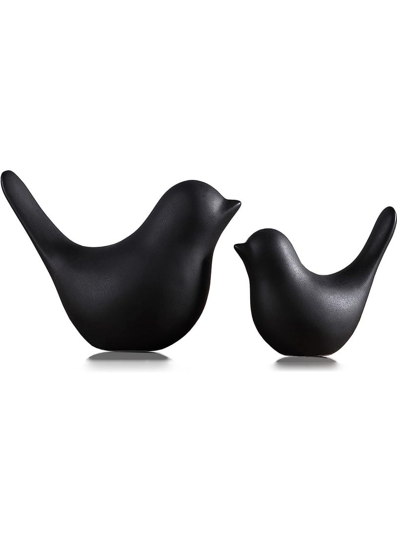 2pcs Ceramic Bird Statue Home Decor