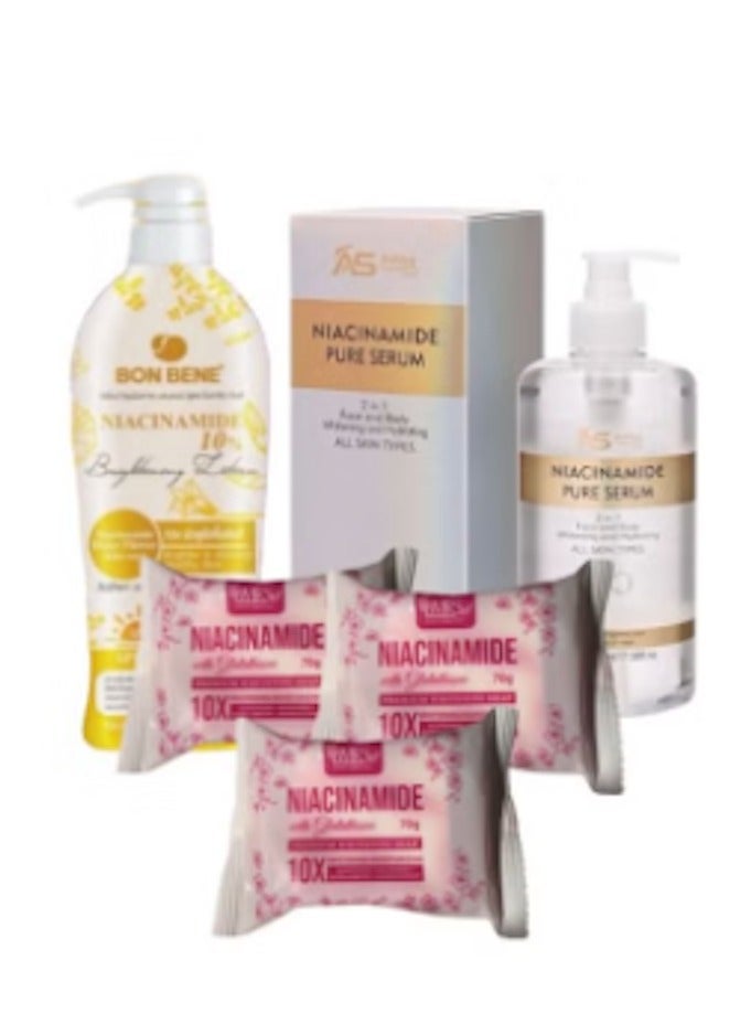 Bmrs soap 3pcs and niacinamide lotion and niacinamide pure serum combo set