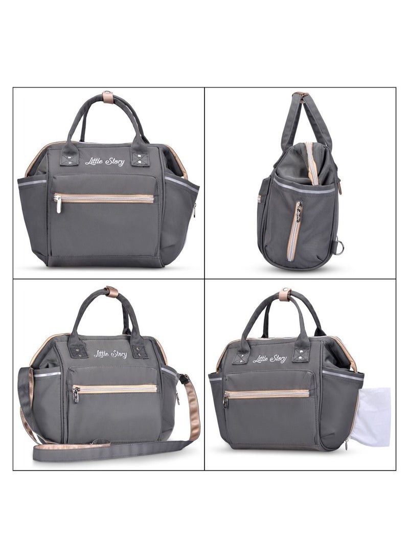 Pack And Go Foldable Car Seat With Ace Diaper Bag - Grey