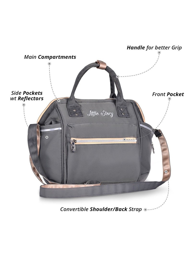 Pack And Go Foldable Car Seat With Ace Diaper Bag - Grey