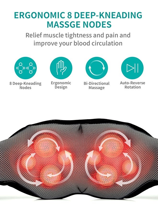 Shiatsu Neck and Back Massager with Soothing Heat, Nekteck Electric Deep Tissue 3D Kneading Massage Pillow for Shoulder, Leg, Body Muscle Pain Relief, Home, Office, and Car Use