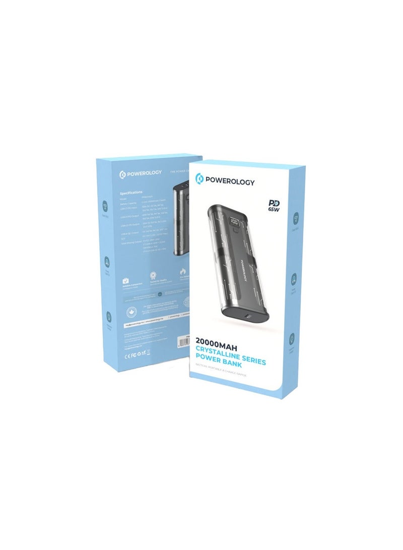 Crystalline Series Powerbank 20000mAh PD 65W - Transparent/Grey