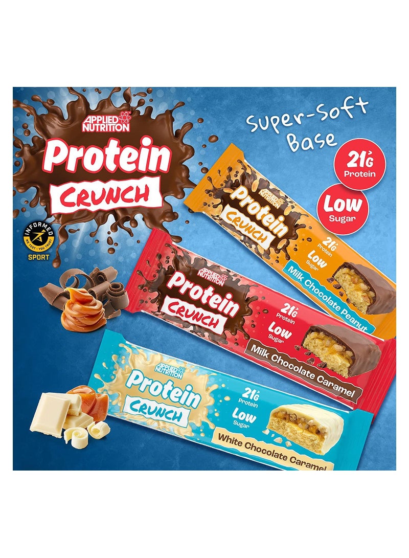 Protein Crunch - Protein Bars, High Protein, Low Sugar (White Chocolate Caramel) (62G X 12)