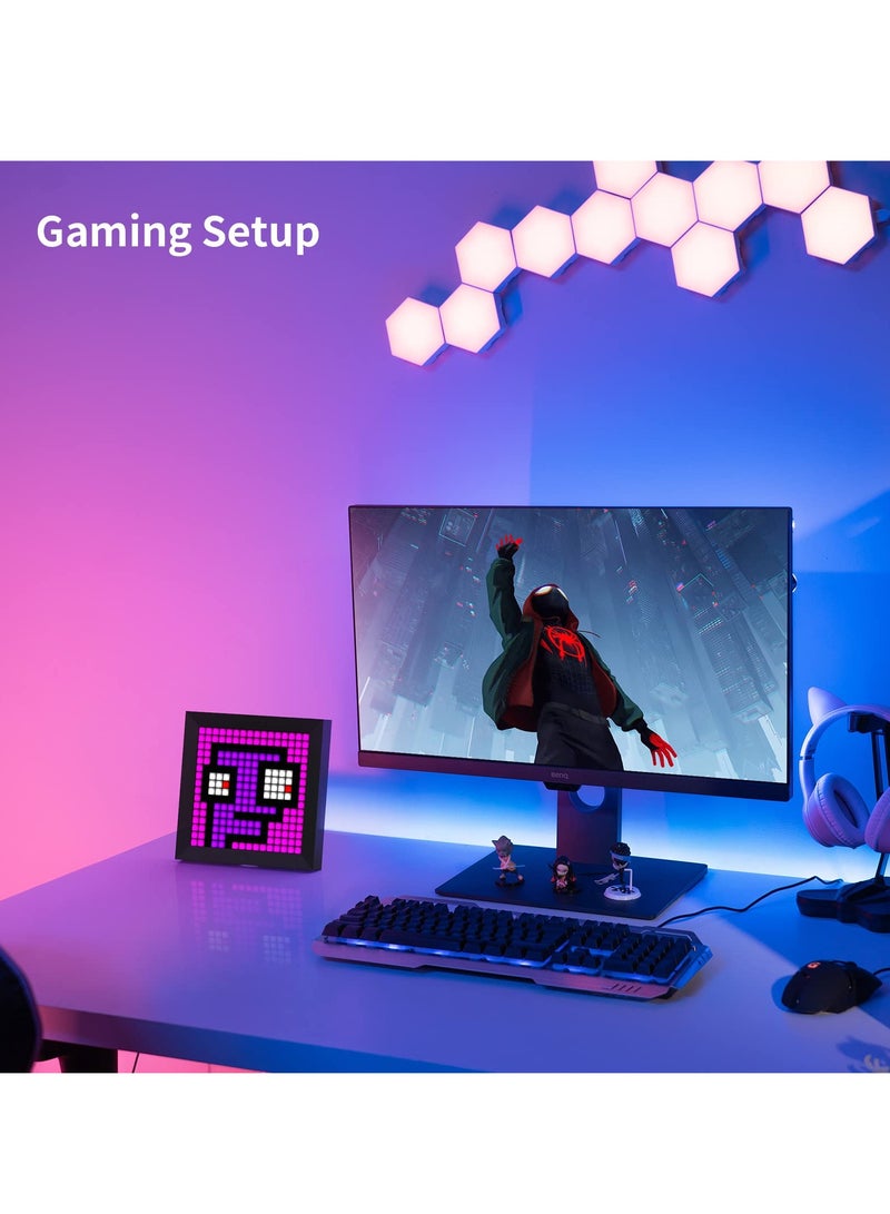 Pixel Art Digital Picture Frame, LED Light Display Panel Suit for RGB Light Bars, with Smart App Control Cool Animation Desk Setup for PC, TV, Gaming Room Decor