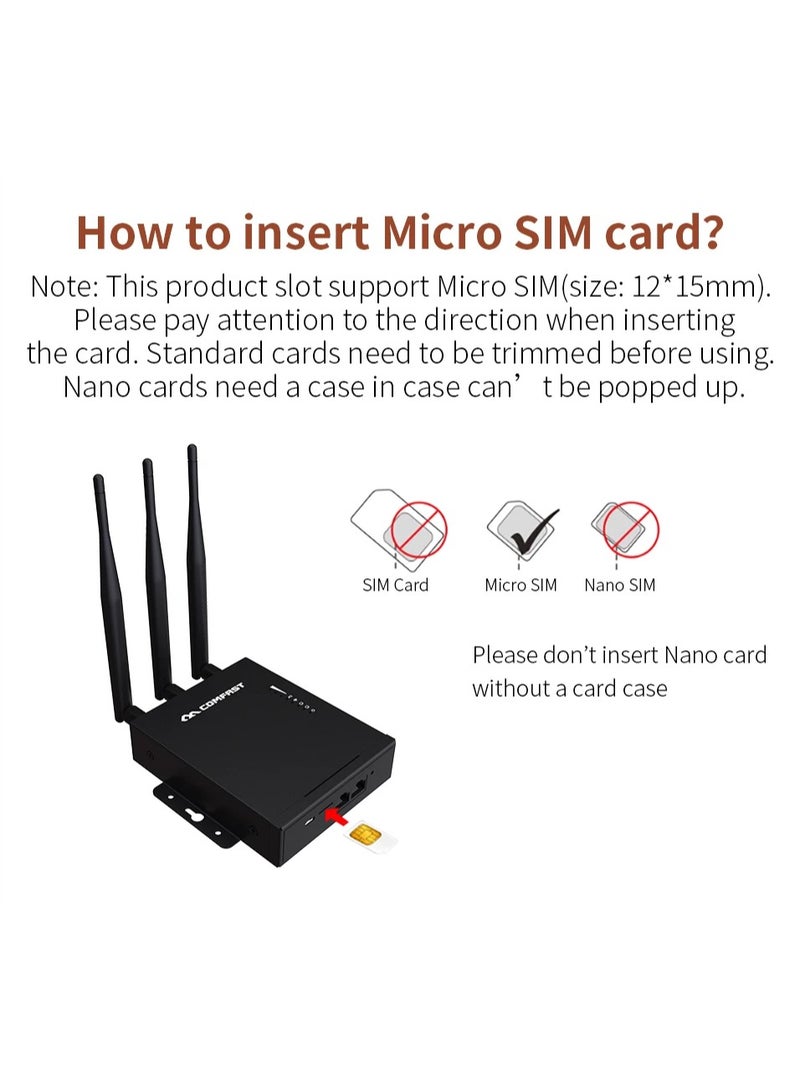 Comfast CF-E7 Outdoor 2.4G LTE Wireless AP Wifi Router Korea 4G 3G SIM Card Waterproof Outdoor Router 3*5dBi Antenna Access AP