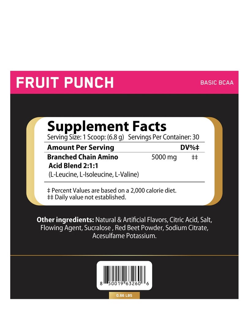 Challenger Nutrition BCAA 2:1:1 - Muscle Recovery & Growth Formula, Rapid Post-Workout Recovery, Superior Amino Acid Blend, Enhanced Performance, Fruit Punch Flavor, 300g