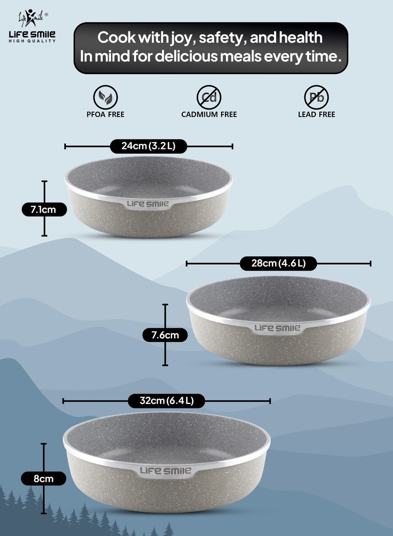 Oven Pan Set - Non Stick PFOA Free Multi Layer Granite Coating Oven Dishes - Die Cast Aluminum Body, Suitable For Baking in Oven or Cooking on Stove