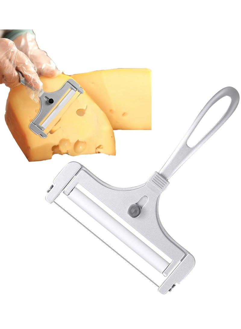 Cheese Slicer with Wire Adjustable Cheese Slicer for Block Cheese Heavy Duty Stainless Steel Cheese Slicers with Wire for Soft and Semi Hard Cheeses