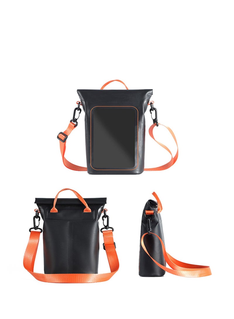 Mobile Phone Waterproof Bag, Boating Waterproof Bag, Waterproof Mobile Phone Bag, Keeps Gear Dry for Kayaking, Rafting, Boating, Swimming, Camping, Hiking, Beach, Fishing.(Black+Orange)