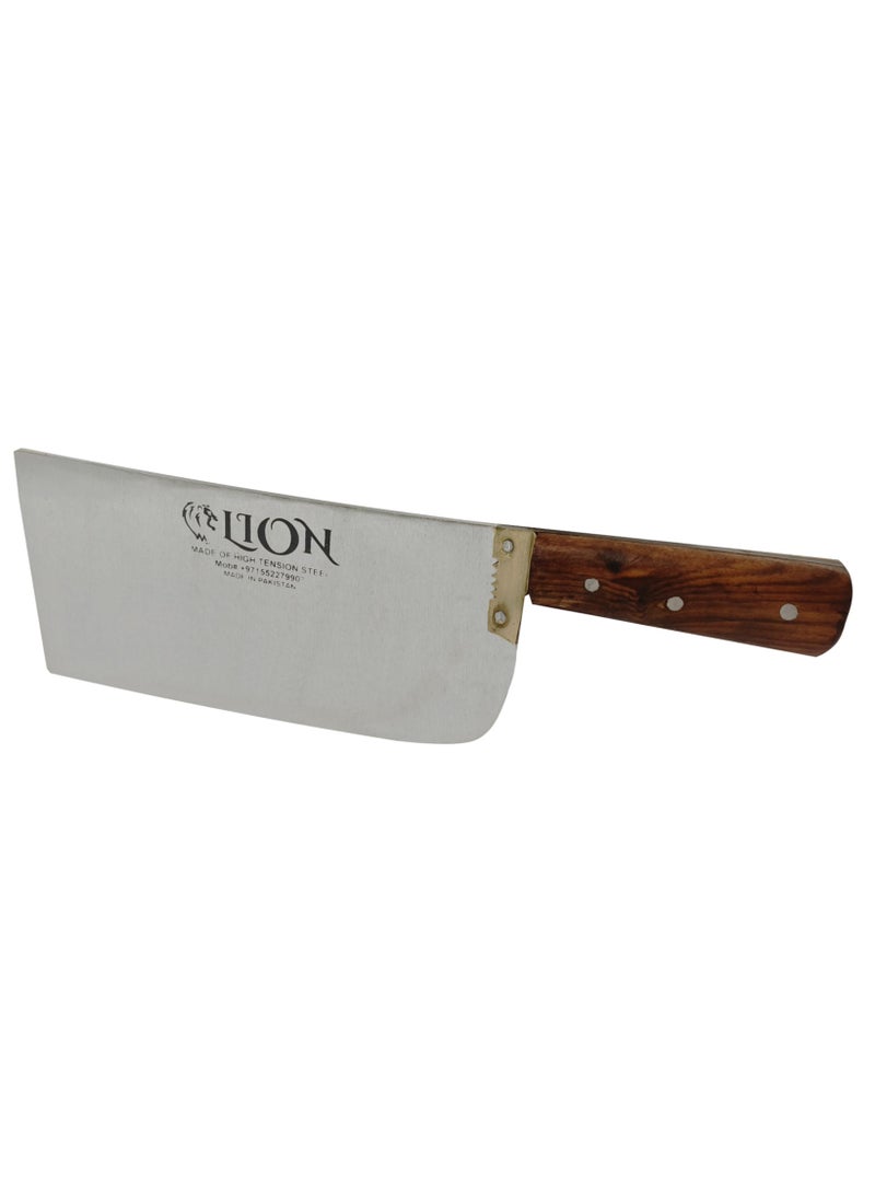 Lion Meat Chopper & Heavy Duty Boning Cleaver for Effortless Meat Prep - High Tension Steel, Razor-Sharp Edge, Comfortable Wooden Grip, Ideal for Chopping, Slicing, and Boning All Types of Meat