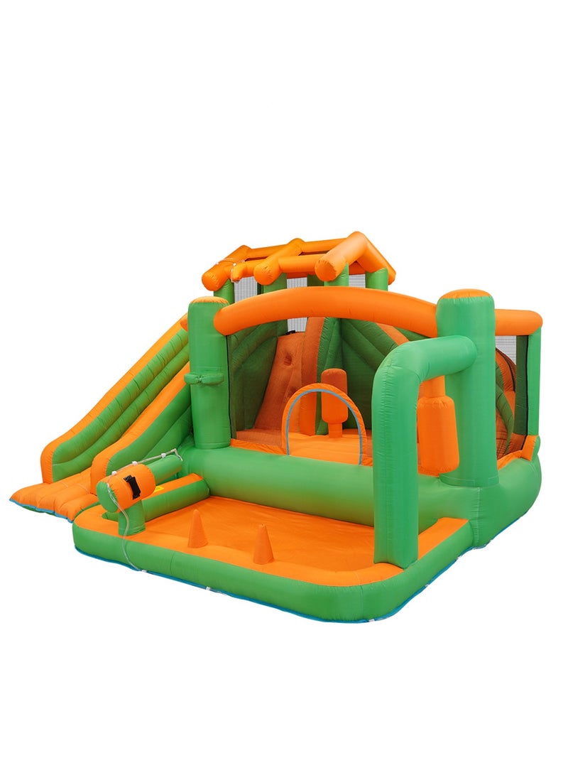 Inflatable Water Slide Kids Waterslide Park Outdoor with Bounce House and Dual Slides for Racing Fun Climbing Blow-up Water Slides