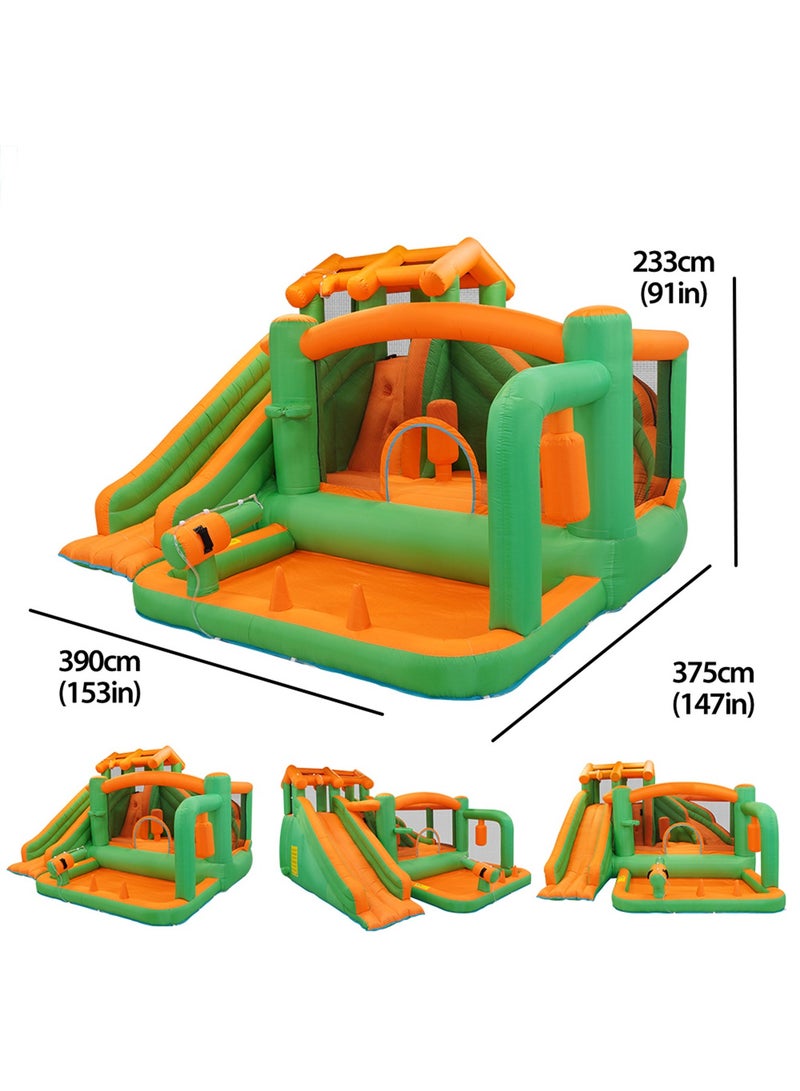 Inflatable Water Slide Kids Waterslide Park Outdoor with Bounce House and Dual Slides for Racing Fun Climbing Blow-up Water Slides