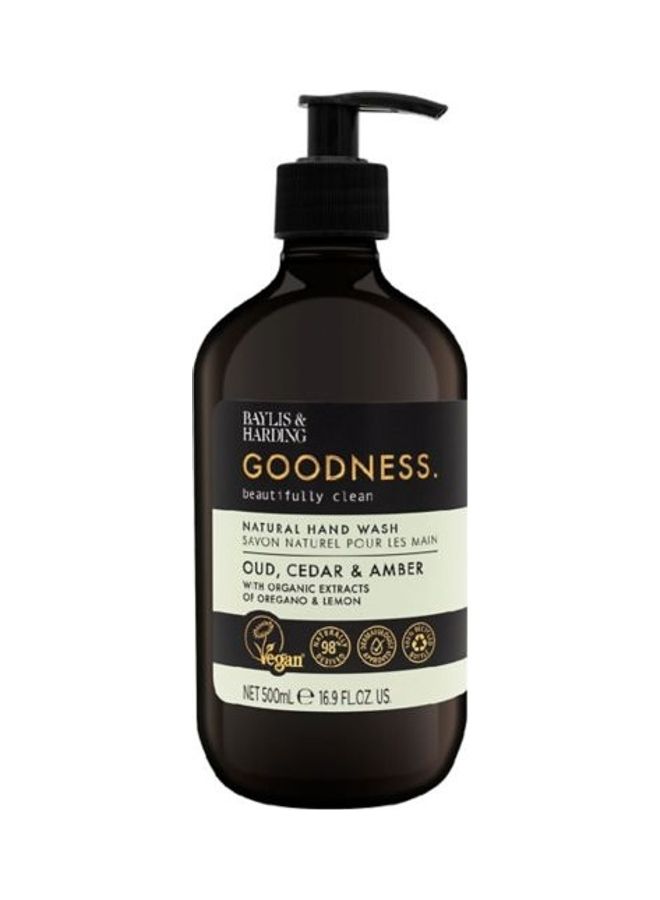 Goodness Oud, Cedar And Amber Natural Hand Wash 500ml