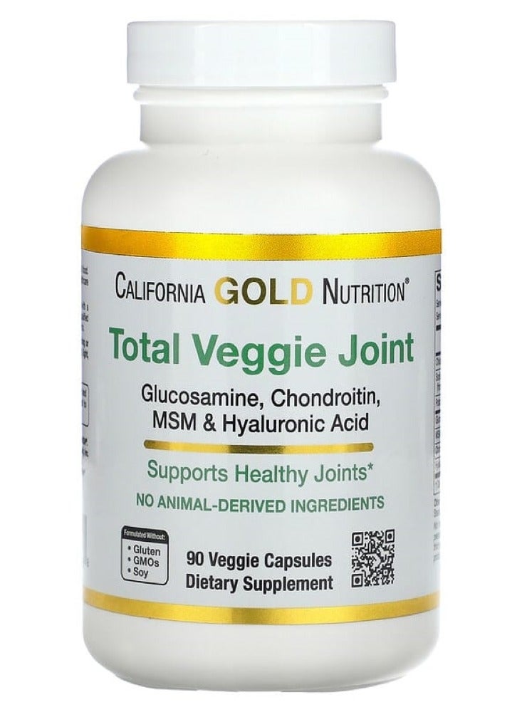 Total Veggie Joint Support Formula, With Glucosamine, Chondroitin, MSM, and Hyaluronic Acid, 90 Veggie Capsules