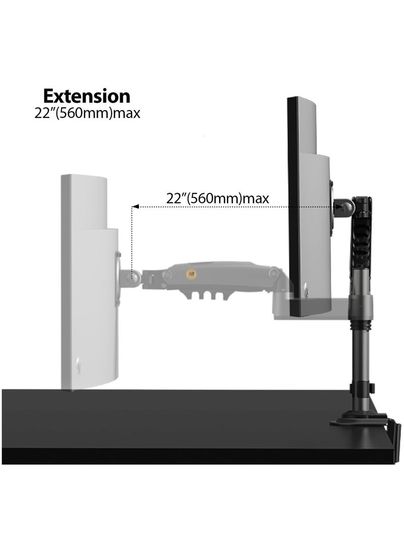 NB H100 Monitor Desk Mount Stand Full Motion Swivel Monitor Arm Gas Spring for 17''- 30'' Computer Monitor from 2kg to 9kg