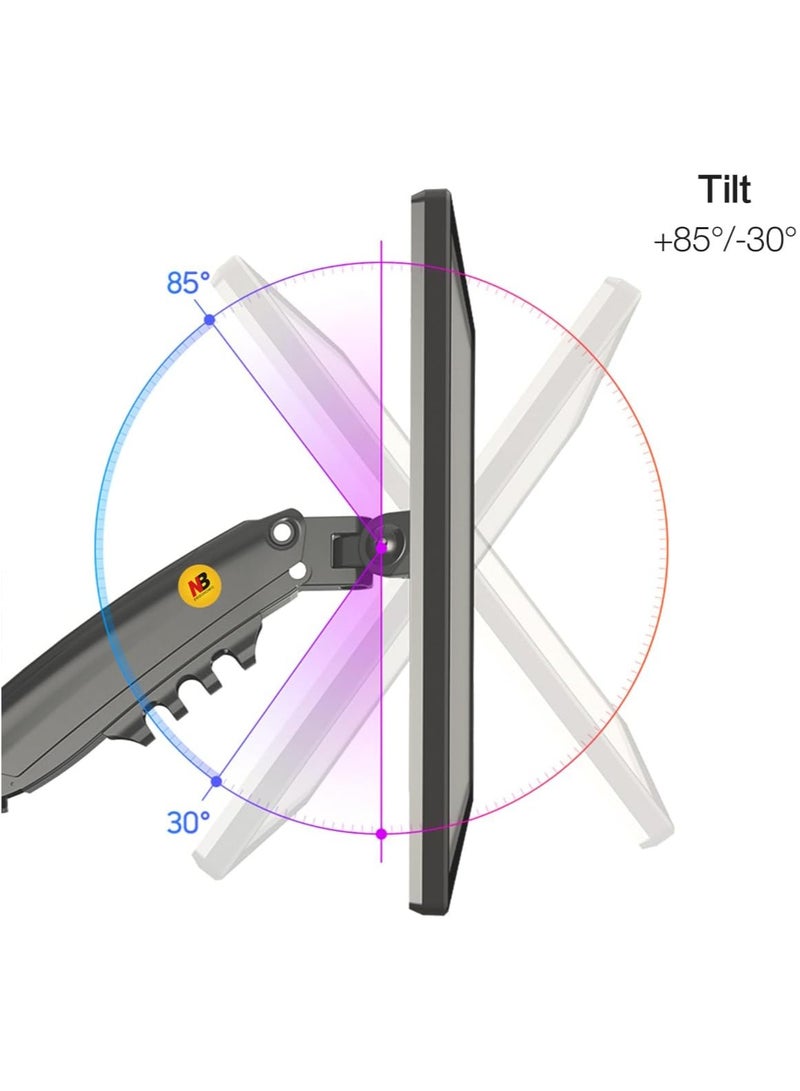 NB H100 Monitor Desk Mount Stand Full Motion Swivel Monitor Arm Gas Spring for 17''- 30'' Computer Monitor from 2kg to 9kg