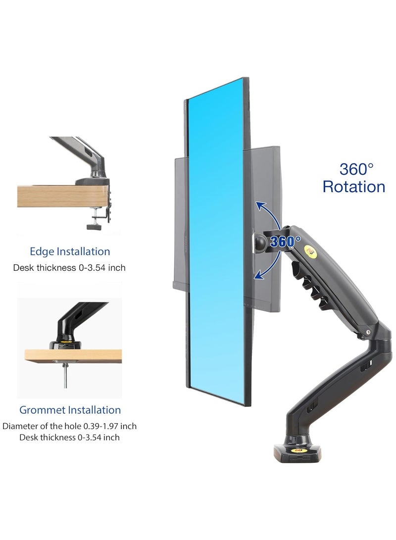 NB F80 Monitor Desk Mount Stand Full Motion Swivel Monitor Arm Gas Spring for 17''- 30'' Computer Monitor from 2kg to 9kg