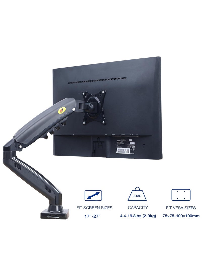 NB F80 Monitor Desk Mount Stand Full Motion Swivel Monitor Arm Gas Spring for 17''- 30'' Computer Monitor from 2kg to 9kg