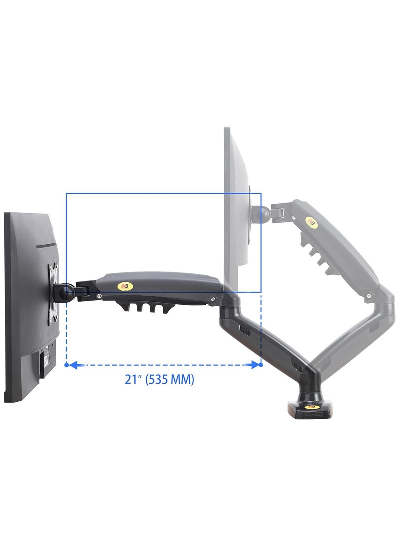 NB F80 Monitor Desk Mount Stand Full Motion Swivel Monitor Arm Gas Spring for 17''- 30'' Computer Monitor from 2kg to 9kg