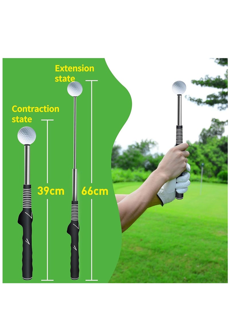 Golf Swing Trainer Stretchable Golf Swing Training Device Aid for Tempo Rhythm Balance and Strength Emitting Swing Rod aids in Practice Lightweight Durable Golf Swing Mas with Ergonomic Grip