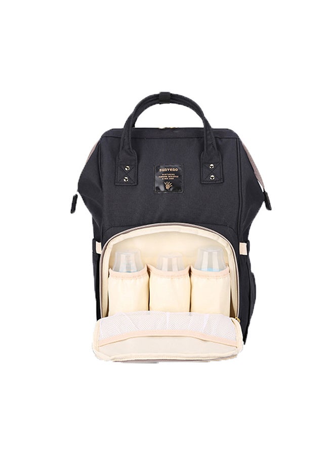 Multifunctional Large Capacity Waterproof Travel Nappy Bag, Polyester, Newborn Black