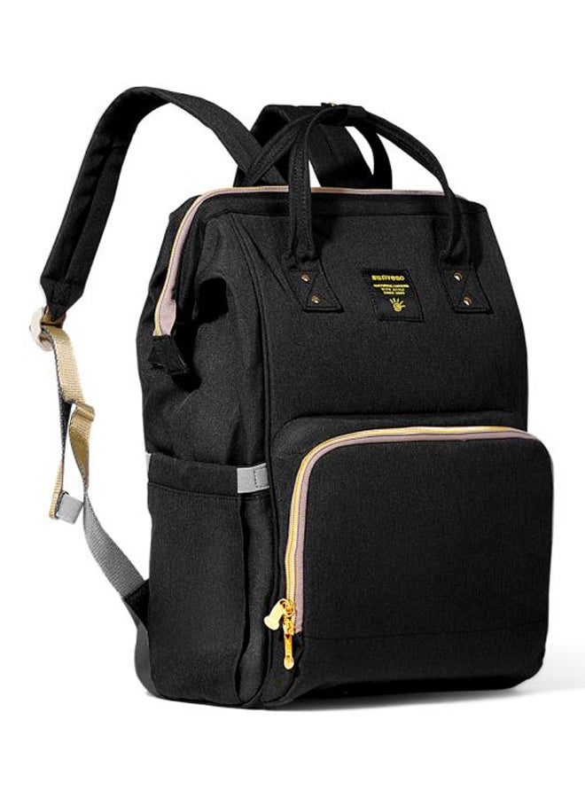 Multifunctional Baby Diaper Bag With Usb And Hooks, Waterproof Pocket, 6-9 Months - Black